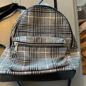 Black and White Plaid mini Backpack